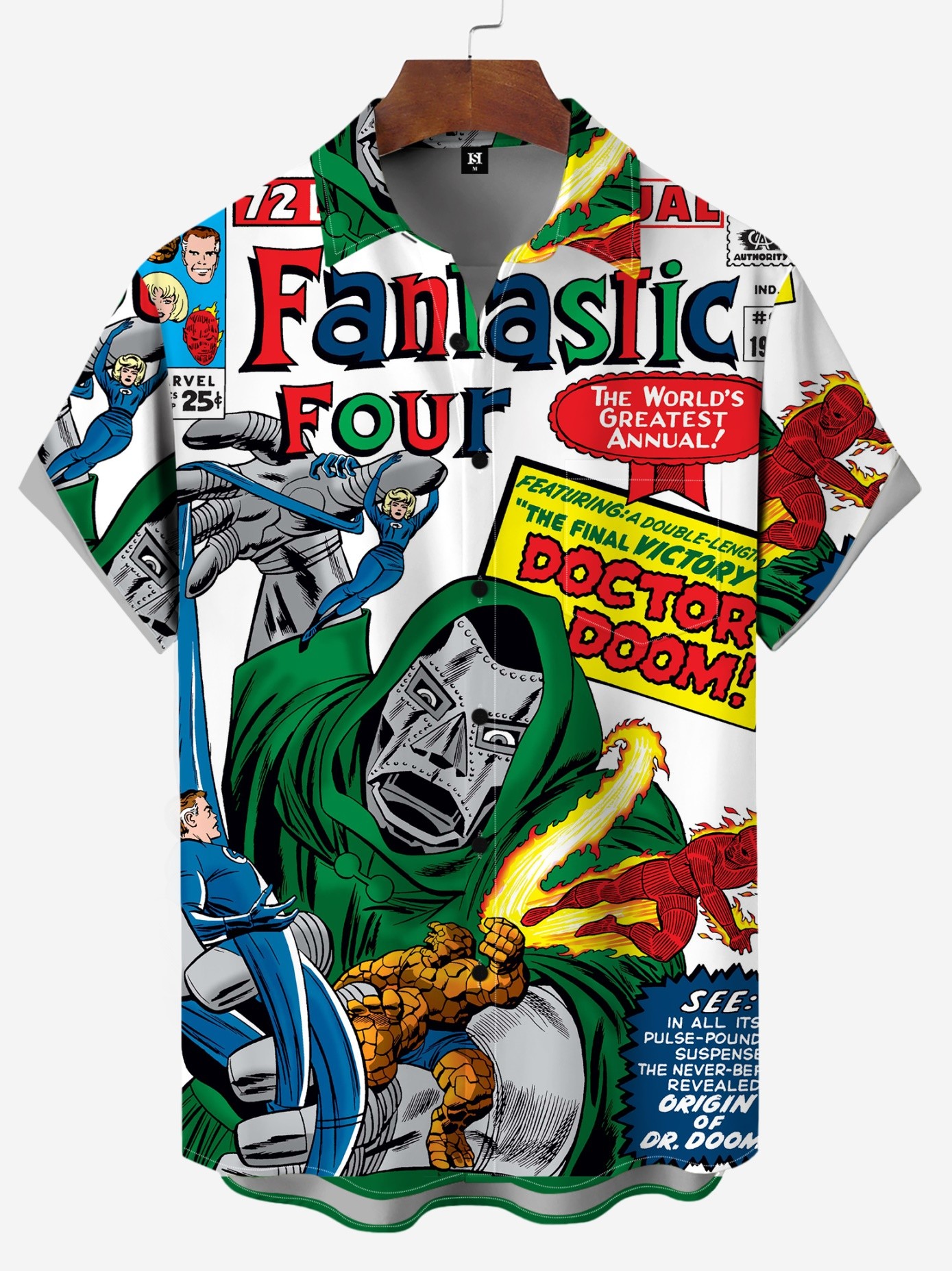 Men's Comic Printed Short Sleeved Shirt 3203